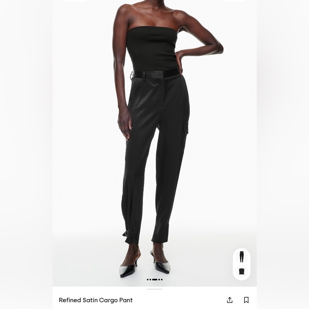 Babaton Refined Satin Cargo Pant — Black